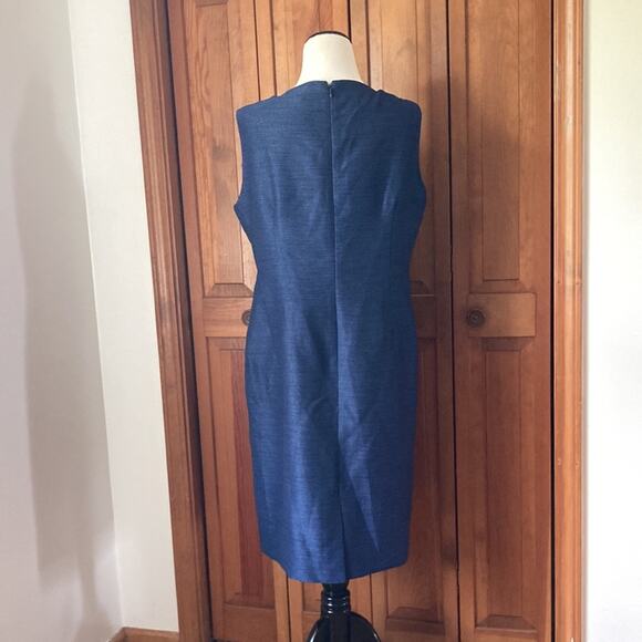 Preston & York Navy Blue Embroidered Sheath Dress, Size 14 - Picture 4 of 10